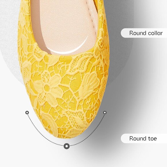 Women’s Lace Mesh Flat Shoes Memory Foam Round Toe Low Heel Foldable Comfortable - Picture 2 of 9